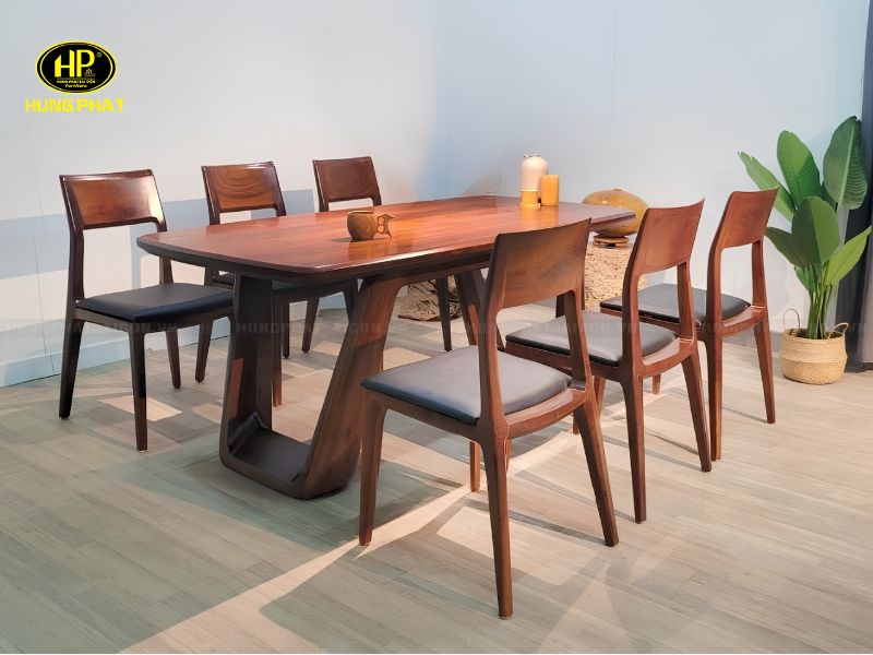 mẫu bàn ăn gỗ phong cách hiện đại