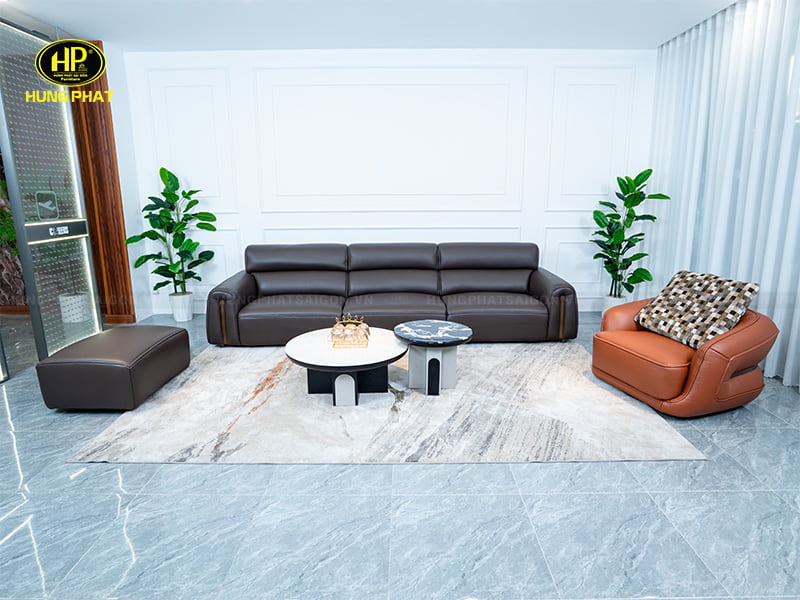 sofa băng da bò dày tiêu chuẩn mới ls96129q