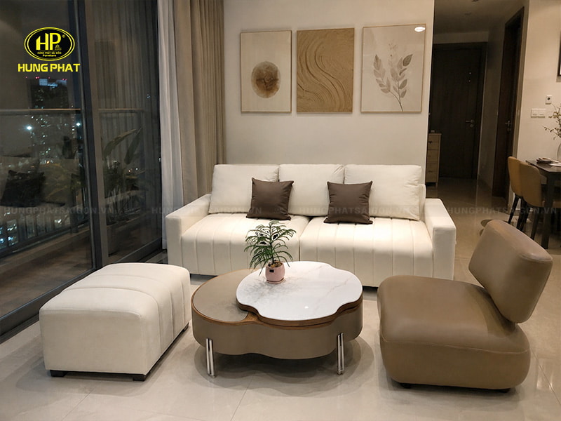 sofa băng vải phòng khách h-154