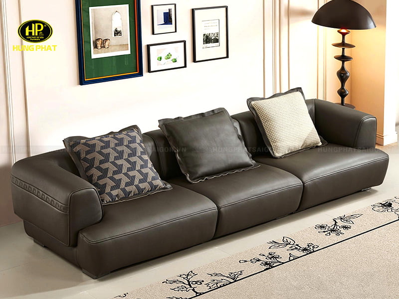 sofa bọc da bò thật phòng khách hiện đại tp-k7750