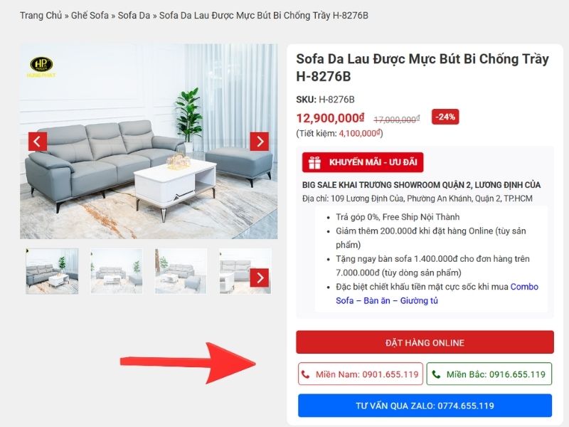 cách đặt hàng online tại hưng phát sài gòn