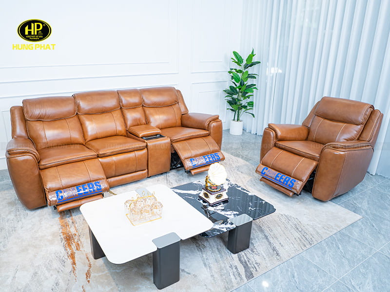 sofa thư giãn băng dài da bò nhập khẩu primo u70797hm