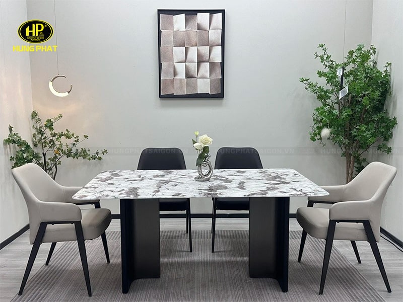 bàn ăn mặt đá crystal cao cấp nhập khẩu ba-x35