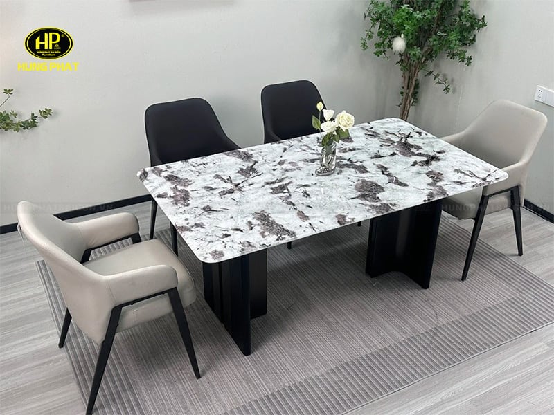 bàn ghế ăn cao cấp đá crystal ba-x35