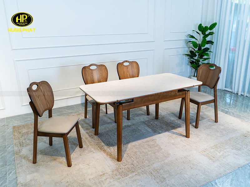 bộ bàn ăn mặt đá l-137-3