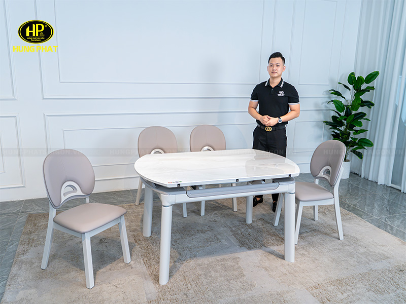 bộ bàn ăn mặt đá thông minh n699-1001