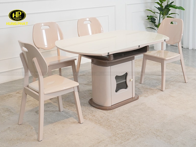 bộ bàn ăn mở rộng 6 ghé mặt đá m528-2112