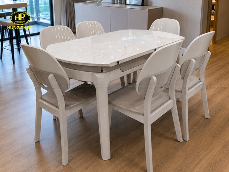 bộ bàn ghế ăn mở rộng xếp gọn n681