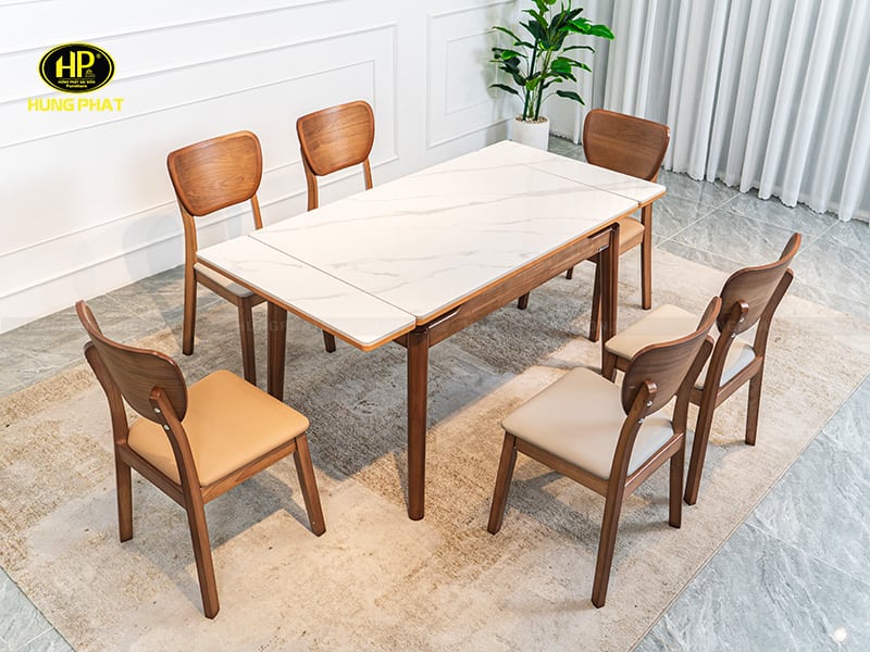 bộ bàn ghế phòng ăn 6 chỗ tk-658