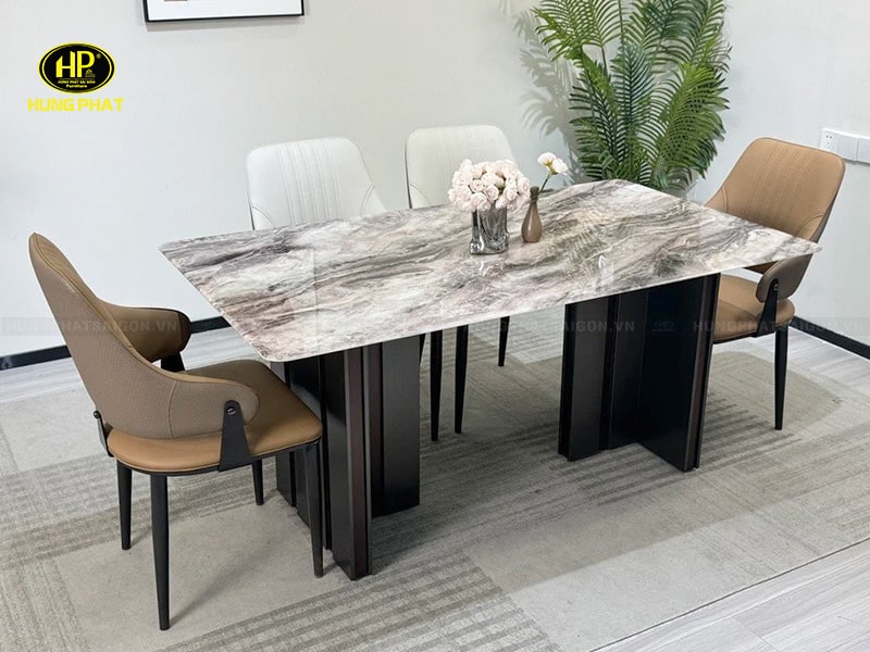 bộ bàn ghế phòng ăn mặt đá nhập khẩu BA-23-25
