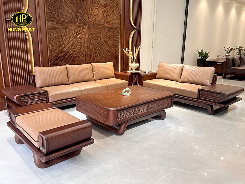 bộ salon phòng khách gỗ sồi nga nhập khẩu v-036m