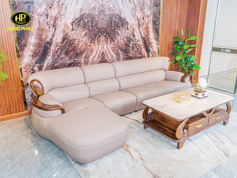 bộ sofa góc chữ l viền mun hiện đại td-2670