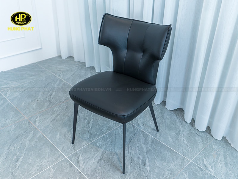 ghế ăn nệm ngồi bọc da bò chân thép ga-07