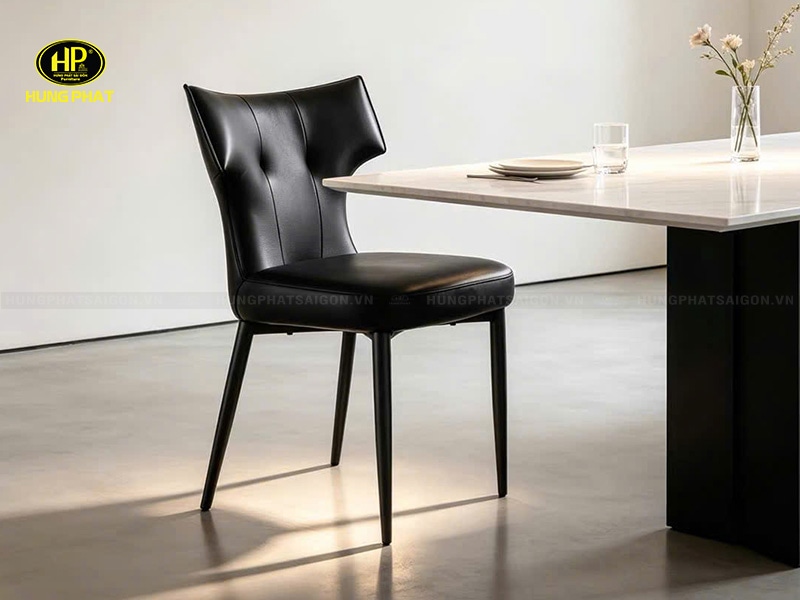 ghế ngồi chân thép bọc da bò ga-07