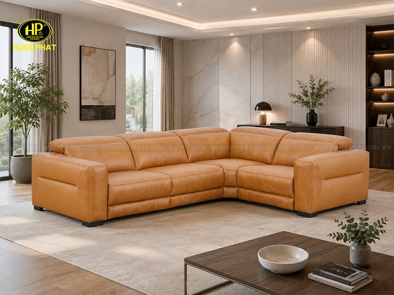 ghế sofa điện thư giãn góc chữ l da bò u51859m