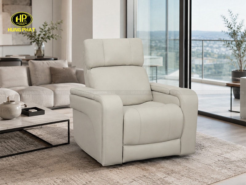 ghế sofa đơn chỉnh điện da bò cao cấp u55101v2tz