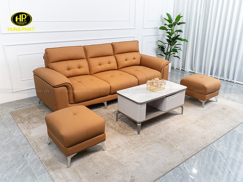 sofa băng dài da lau mực bút bi h-138