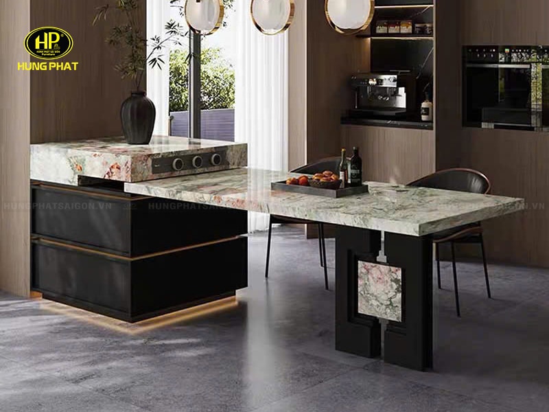 đảo bếp kết hợp bàn ăn sang trọng dt-99-3
