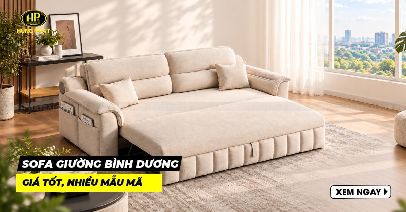 ghế sofa giường của nội thất hưng phát sài gòn bình dương