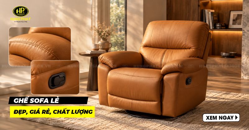 14 mẫu ghế sofa lẻ đẹp, giá rẻ được yêu thích nhất hiện nay