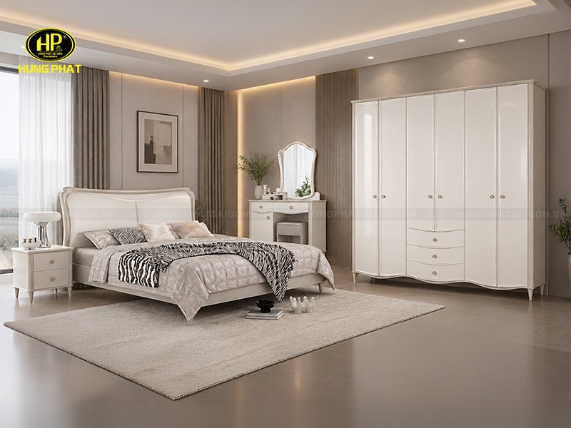trọn bộ giường tủ bàn trang điêm hiện đại tp-1661