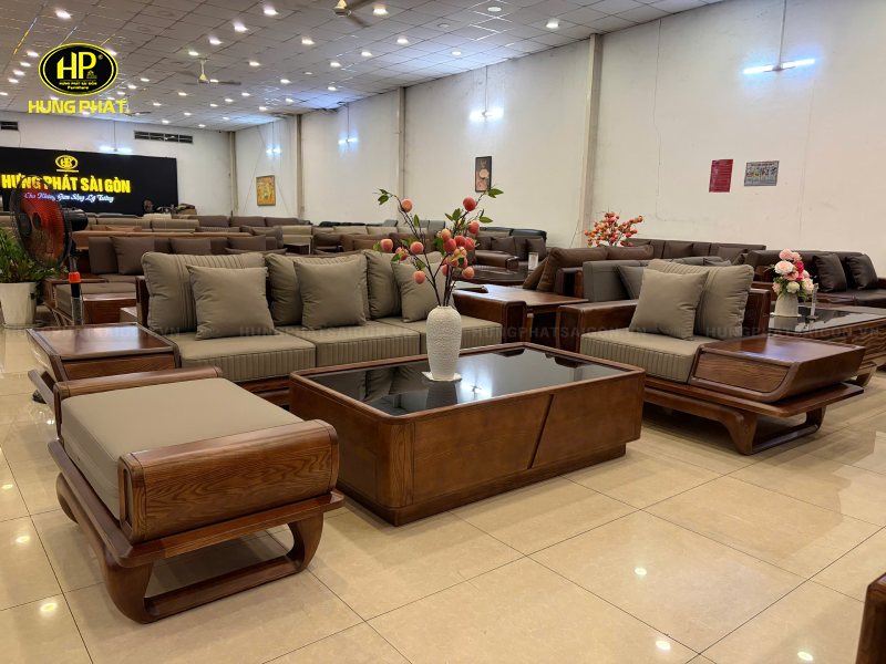 ảnh chụp thực tế bộ sofa gỗ sồi nga hs-033