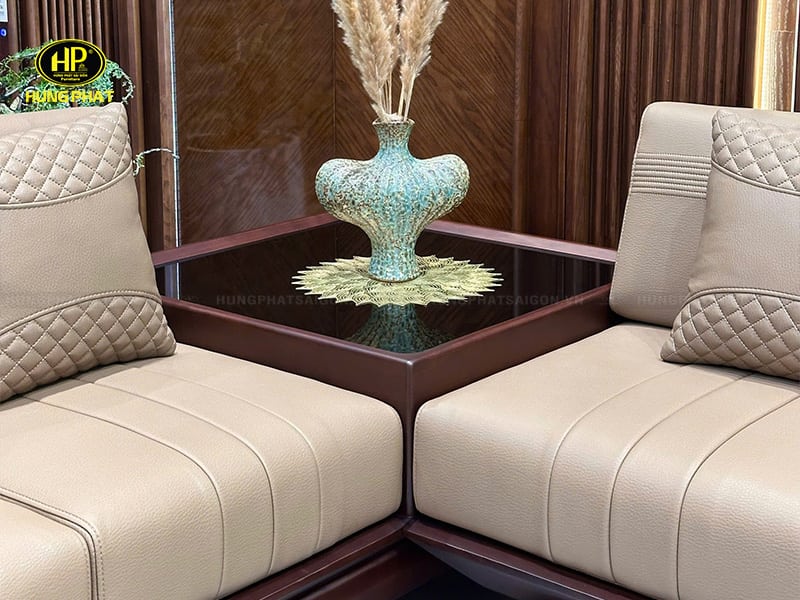 bàn kẹp góc bộ salon gỗ sồi nhập khẩu sl-032
