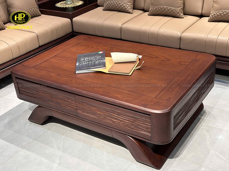 bàn trà bộ salon phòng khách gỗ sồi nga sl-032