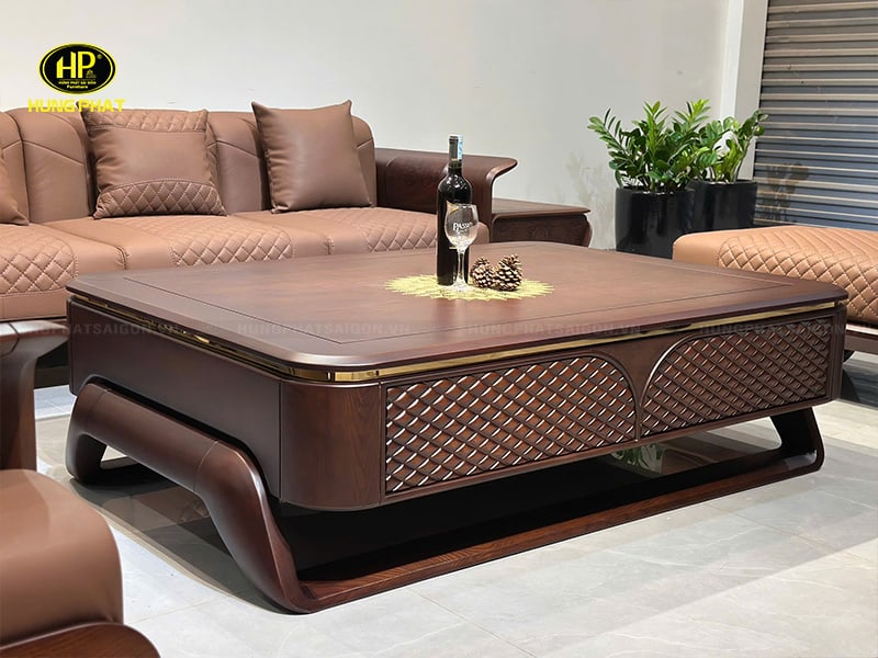bàn trà trung tâm bộ salon gỗ sồi nga sv-039