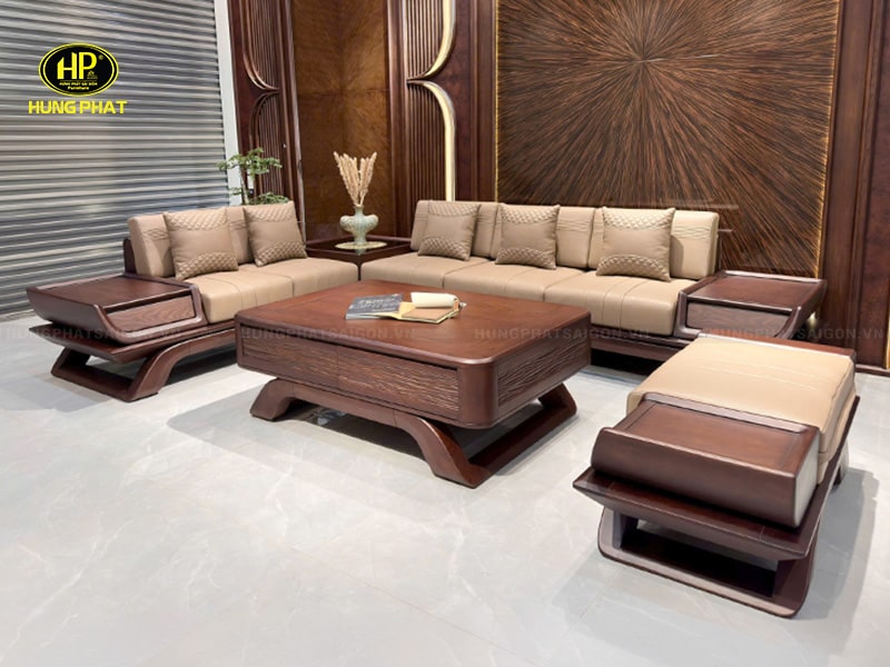 bộ bàn ghế salon gỗ sồi nga nhập khẩu sl-032