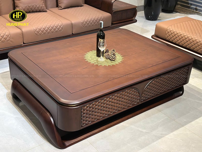 mặt bàn gỗ sồi nguyên khối bộ sofa sv-039