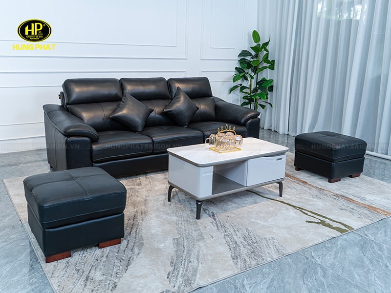 sofa băng da bò phòng khách hiện đại td-9076p